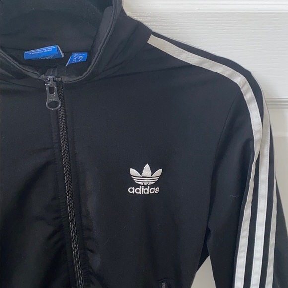RARE Adidas Originals Black 3-stripe Zip Sweater - Picture 4 of 6